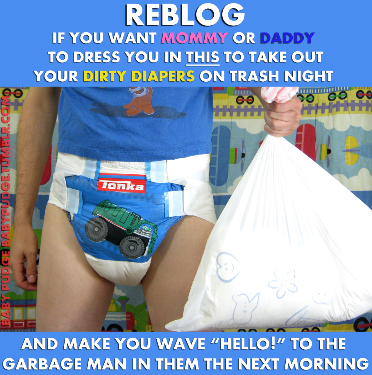 babypudge:  Why are some little boys so interested in garbage trucks? Probably because