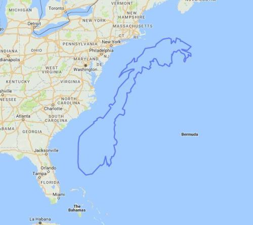 setheverman:  combativeplatypus: boggoth:  mapsontheweb:  Norway compared to Eastern United States.  that’s our secret underwater norway    Why does it say “Bermuda” in the middle of the ocean  come on buddy you can figure this one out