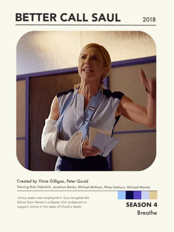 toomanyvocals:BETTER CALL SAUL   SEASON 4Created by Vince Gilligan & Peter Gould. Design from here.