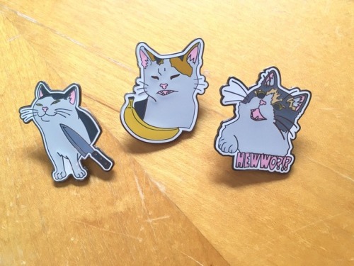 lessamao:I have had so many requests to restock the cat meme enamel pins! I finally saved up enough 