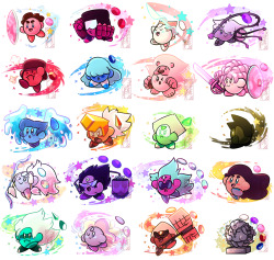 deer-head-xiris:    THE CRYSTAL KIRBYS!!! 