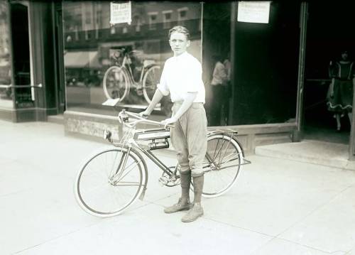 the1920sinpictures:1921 A young boy with his Ranger brand bicycle. From America in the 1920′s, FB.