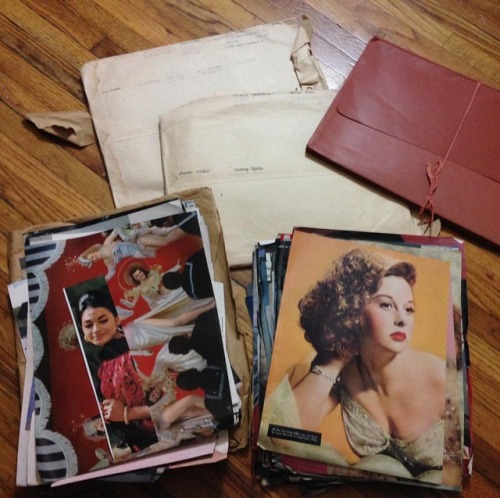 Going through a man’s obsessive collection of pin ups. Three more envelopes to go.