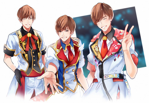 Sketches of Kensho with the RTI outfits ~His smile is the only part similar to the real one x,DDD