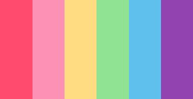 color-palettes:Colourful Calamity - Submitted by pep-rambles #FF4B6D #FC90B5 #FFDB82 #90E393 #5FBFED