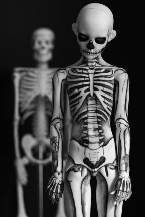 golgothan: Skeleton boy Ball Joint Doll BJD postcard