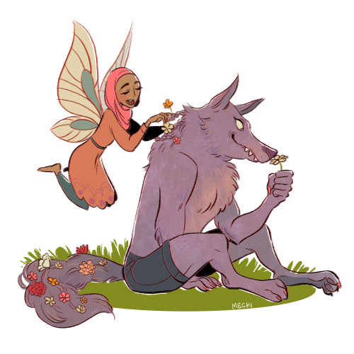 mechinaries:magical creatures helping other magical creatures (✿◡‿◡)