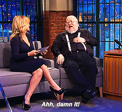 jasonapham:  Amy Poehler quizzing George R.R. Martin on lines from Game of Thrones