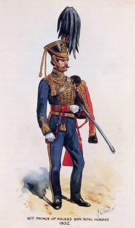 cuirassier:Officer of the 10th ( Prince of Wales’s Own) Royal Hussars in full dress, Great Britain, 