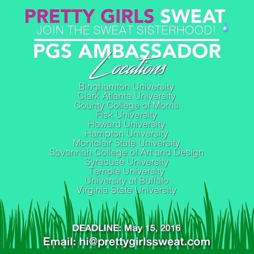 Fitness + Friends = Fun! Want to join the #PRETTYGIRLSSWEAT Dream Team? Start working on your applic