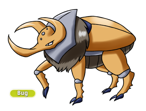 128 - BeetaurRhinoceros Beetle Pokemon“The males with giant horns constantly spar for dominance. The