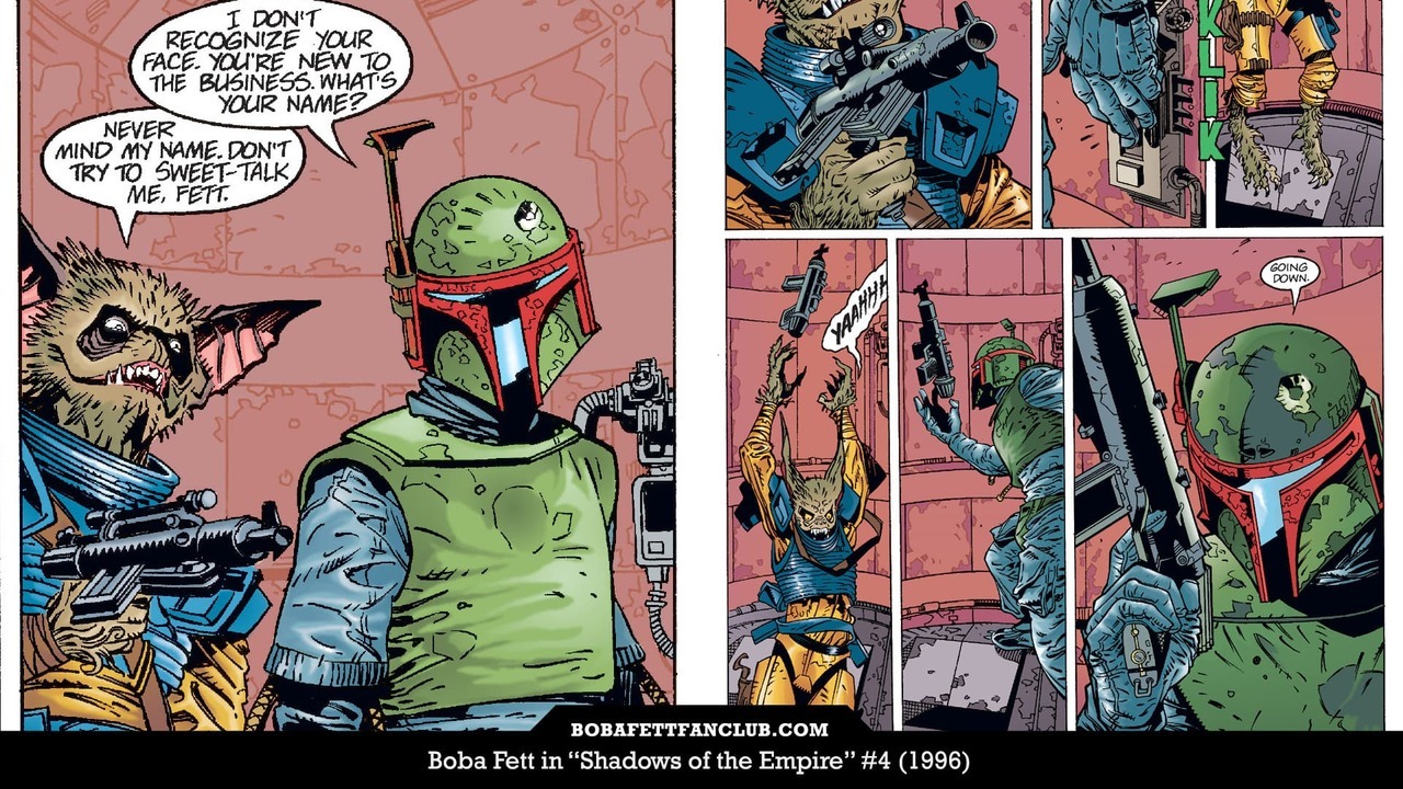 Download Boba Fett Face Comic Background