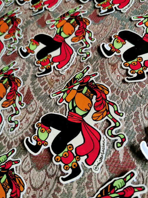 Fantasy Morris stickers are live over in the tawdry cavern of commerce! Just the ticket to brighten 