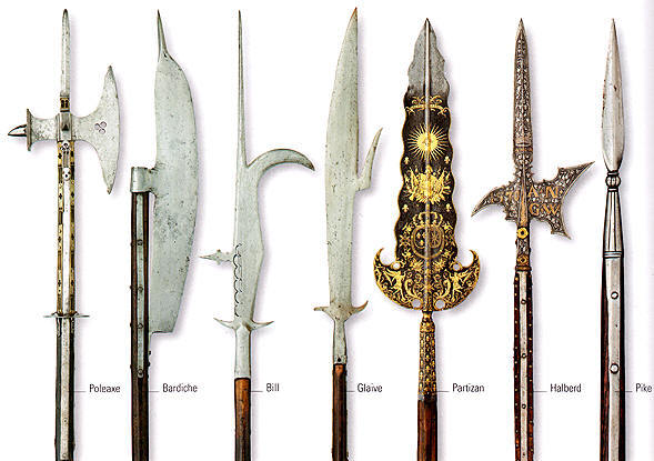 we-are-blacksmith:  ar-lath-ma-vhenan:  char-portraits:  Actual weapons: polearms!