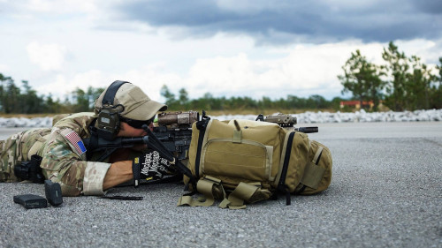 militaryarmament:  Green Berets from the 3rd Special Forces Group (Airborne) during a stress fire training exercise at Hurlburt Field, Florida. October 2014.