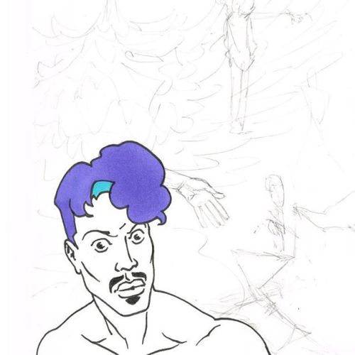 Doodle of the purple one #prince #thatskinnymotherfuckerwiththehighvoice