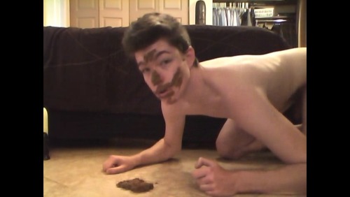 vydontemes:  Screencaps from Eroprofile video of fag.   Shows how he transforms from a regular fag dog shitting on the floor - into a super disgusting MEGA TOILET FAG   VOTE THIS TRASH FOR BIGGEST WASTE OF A HUMAN 2014!!!!   PRINT & POST ANY PICS