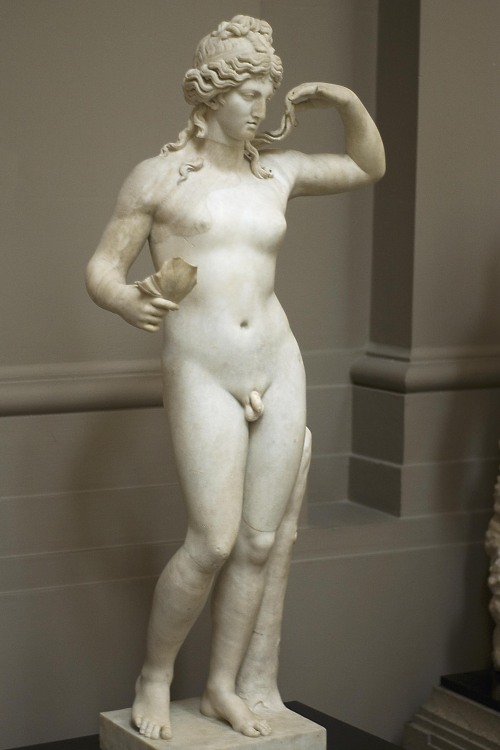 justjoshingjeez: Hermaphroditus, son of Hermes and Aphrodite. Half woman, half man. Described in Ovi