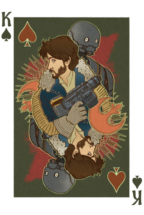 thegentlehoneybee: Been working on a series of Star Wars cards. Each major film gets its own suit.&n