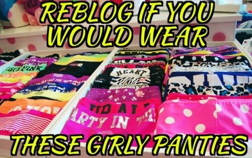 sissybrittney8: mommyroninblog: pantyhubby90: nkpantyboy: Always looking to add to my panty drawer  