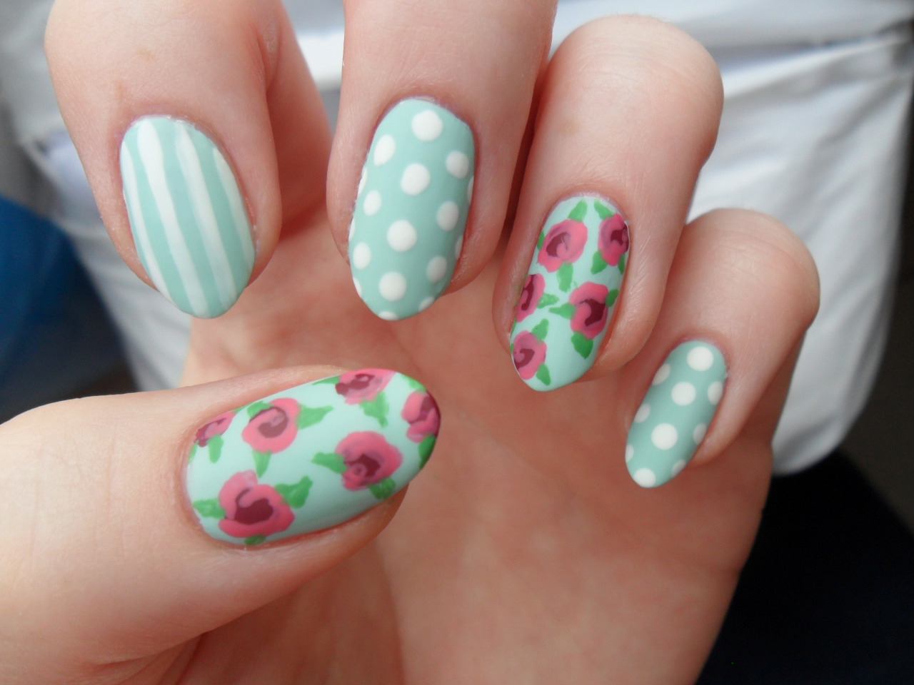 charlotterosenails:  I couldn’t pick a pattern, so I just went with a few different