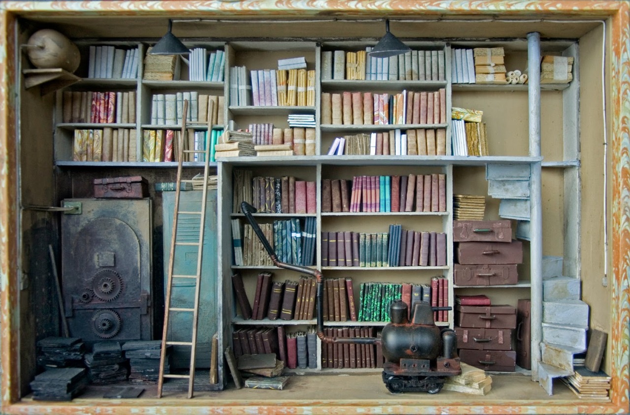 nevver:  Bookshelf Dioramas,  Marc Giai-Miniet