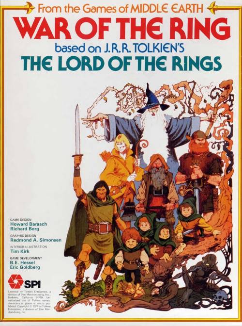 Variant box cover for SPI’s big 1977 War of the Ring wargame, featuring character art from one of th