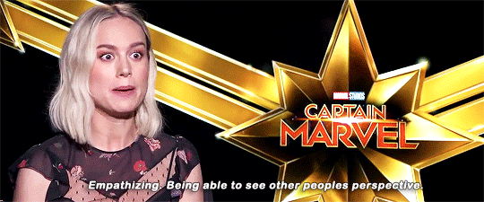 captainpoe:  Brie Larson being interviewed by a superfan of Captain Marvel.