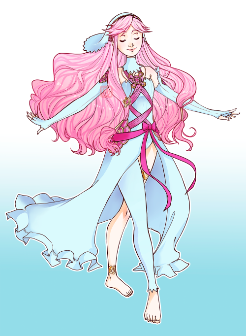 Olivia with Azura’s dress. I kinda like it the idea of dressing characters with their respecti