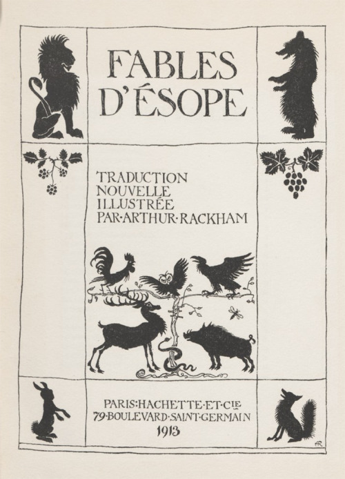 Arthur Rackham, illustration Aesop&rsquo;s Fables, 1913. Hachette, Paris. The complete book online v