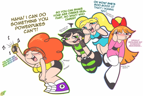 princesscallyie: I drew this funny pic about Princess bragging about the only thing she can do better than the PPG (well, besides being sexier) Art blog~ 