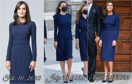 Letizia recycling a blue dress by Carolina HerreraFebruary 10, 2020: Casa Real releases new official