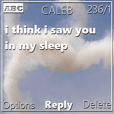 peachem:  “Text Me&ldquo; (#63) 5:03 AM (2001). Request.