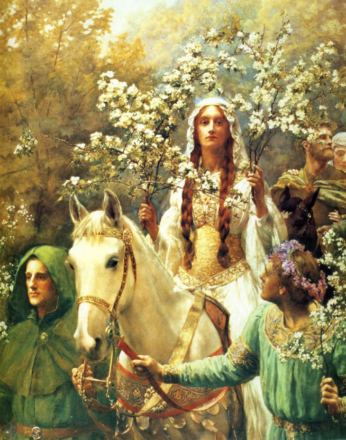 lesavagedamsel: Guinevere A-Maying - Artwork by John Collier