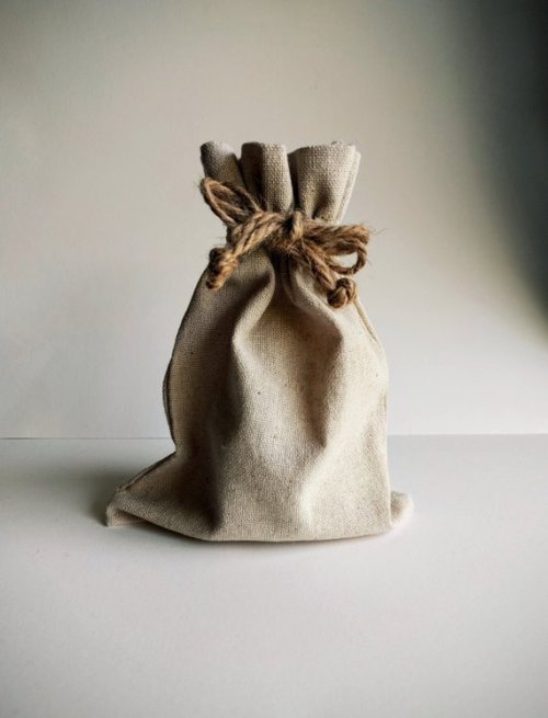 Natural Linen Drawstring Bag //RosaryPetals