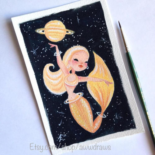 sosuperawesome:Solar System Mermaids, by Audra Esch on Etsy