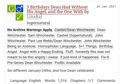 Happy Birthday, Dean Winchester