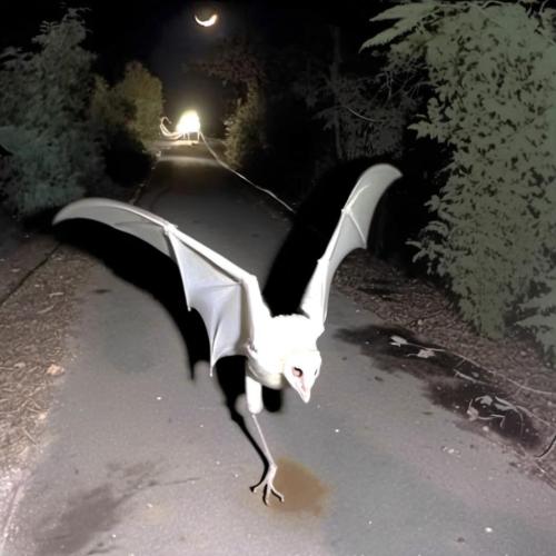 Wings Spread Wide At Night, A Pale Ghost In Moonlit Sky, Silent Whispers Soar. (⁄ ⁄•⁄ω⁄•⁄