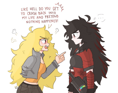 saskyang:  thedarkdeceiver:  saskyang:  can’t wait for the potential tension! :3c   After Yang’s done yelling her heart out at her mother, she softly says  “You wouldn’t understand what I’ve been through…”, and then Raven just  silently