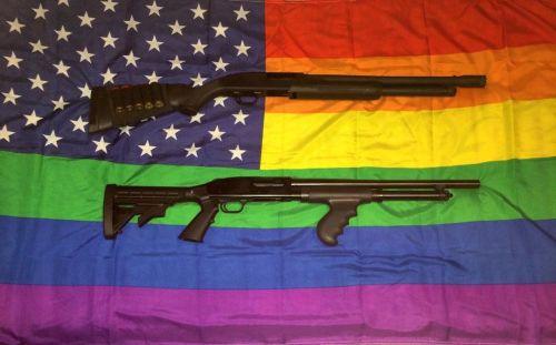 His and His.  #mossberg500 #mossberg #gayswithguns #armedgaysdontgetbashed #45shooterbk  www