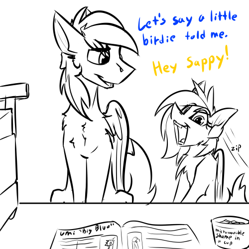 ralek-arts:  Sappy’s Sex Shop Shenanigans, featuring Umamistale and Silvia Windmane 