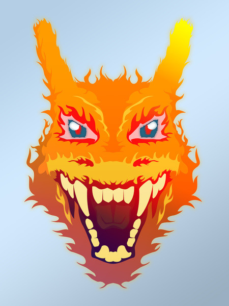 Flaming Charizard &amp; Voltage Pikachu Created by Victor Castro (Head Glitch) Prints Available 