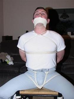 bondoguy:  keegankennedy:  Yes, this is me— yours truly. About ten years ago, I did a little bondage modeling. Under the name: Chip… I was featured on a now defunct site called: Guysinbondage ran by a cool guy, who went by the name of Bammer. He flew