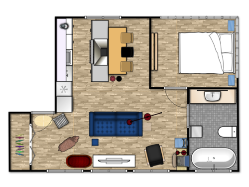 gogoichirin:I built a floor plan based on photos from the Scandinavian apartment used for Viktor’s a