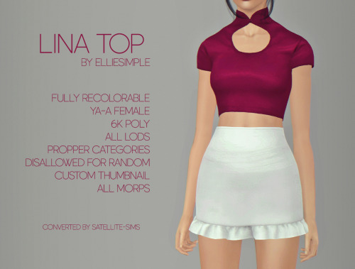 satellite-sims:Tops Dump! ❤Credits: @elliesimple (Originals: 1 2 3 4)▶ DL: Lina Top | Cropped Sweate