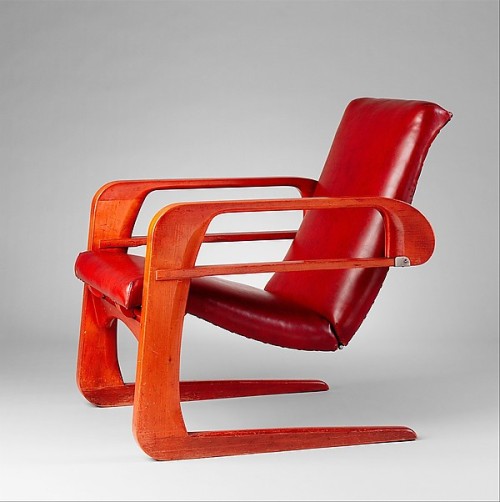 Kem Weber, armchair Airline, 1934. Wood, Naugahyde. USA. Via metmuseum