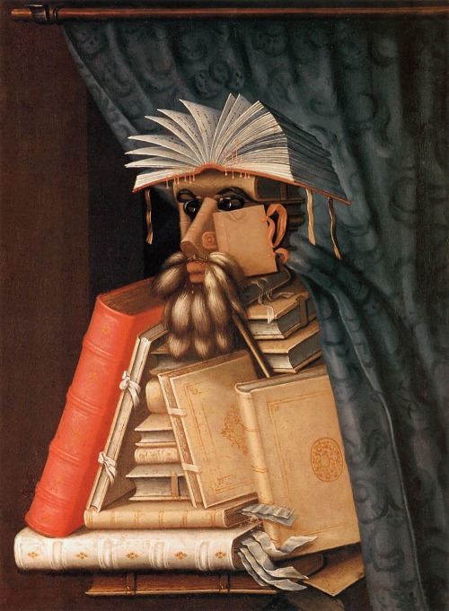 Giuseppe Arcimboldo, The Librarian, 1566. Oil on canvas, Skoklosters Slott, Bålsta, Stockholm. Via w