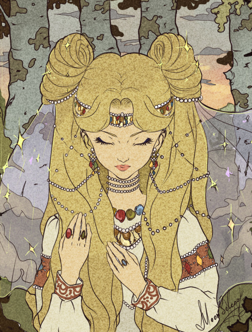 tsarevnna:Princess Serenity reimagined in Russian folklore style, by MoonSelena