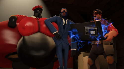 “Spy sappin’ mah computer” ~ by Fattybulous.“Dammit~! Spy ! I told you don&r