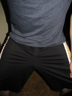 freeballingla:  Me freeballing for ya! I even cut the inside of the shorts out so you can see my dick through them :) These are gonna be fun to wear this summer for sure! Gonna be showing my cock off to the public ;) Follow: freeballingla.tumblr.com 